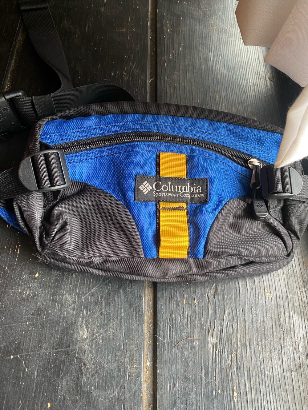 Columbia Women's Black & Blue Mini Waist Bag with Yellow Accent